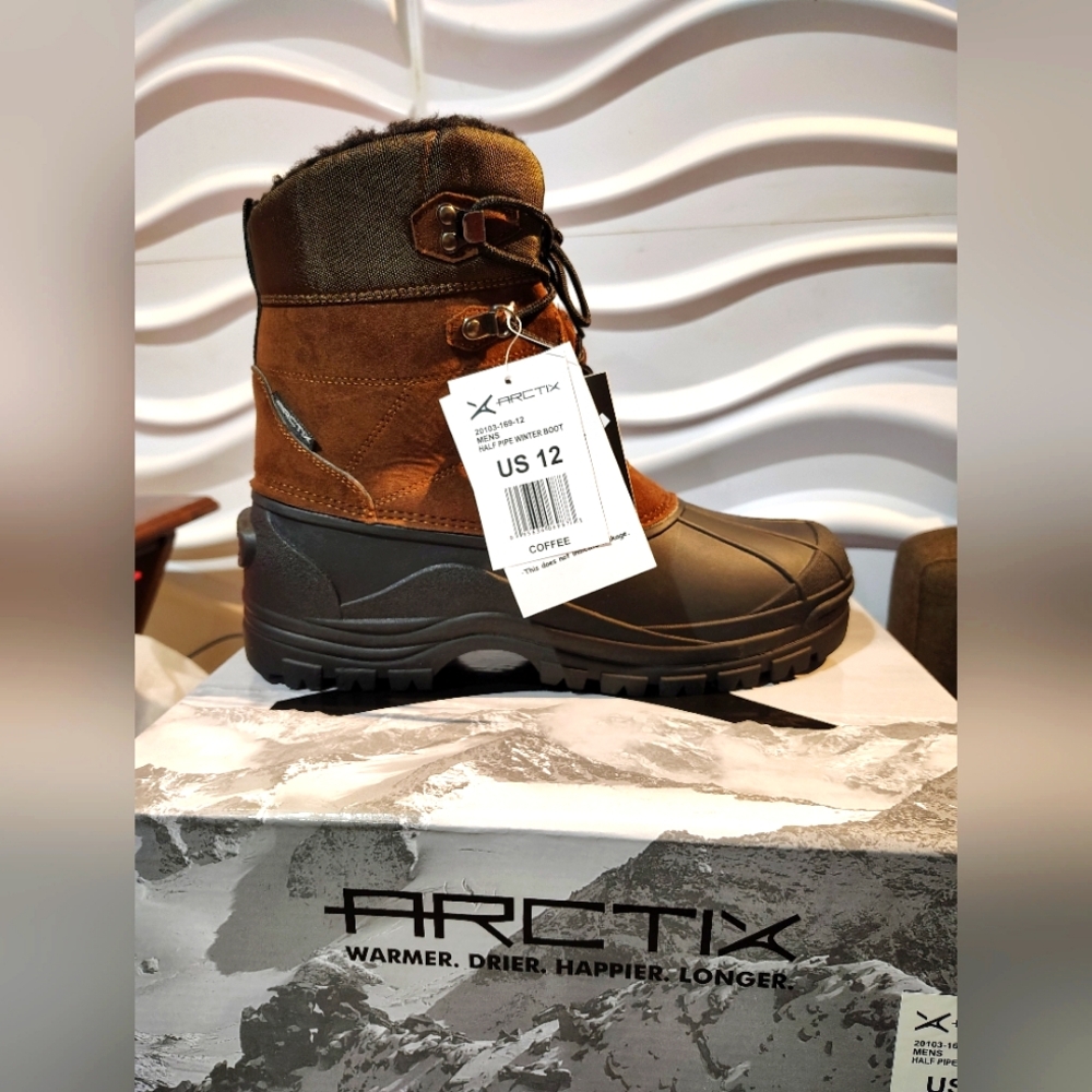 New Arctix Men Half Pile  Winter Boots Size US 12 Coffee